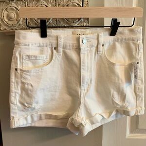 PacSun White Jean Shorts High-Waisted Distressed